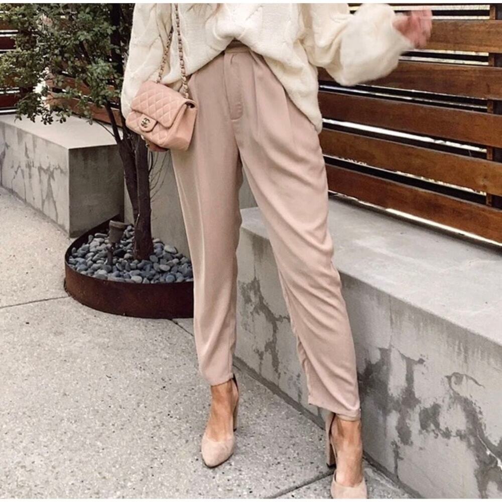 VICI Lacey Pocketed High Rise Trousers Nude XS Small S